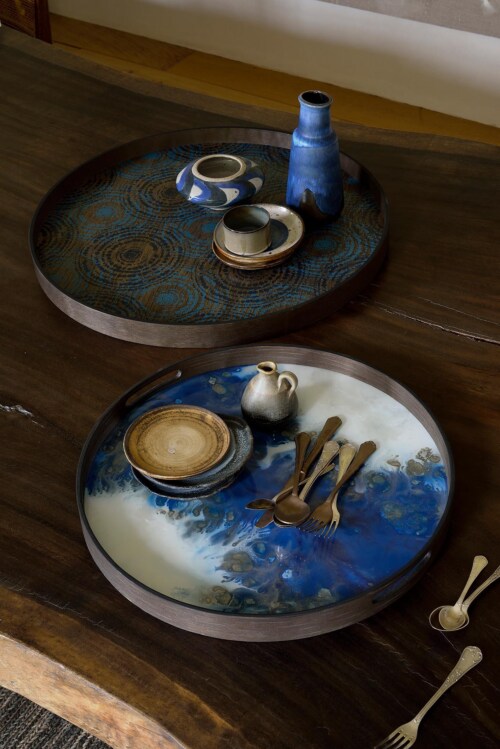 Ethnicraft Blue Mist 48 cm dienblad / tafel-Dienblad