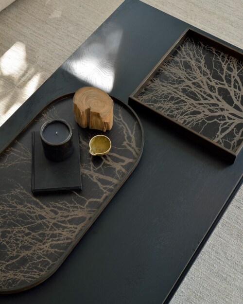 Ethnicraft Black Tree wooden ovaal dienblad
