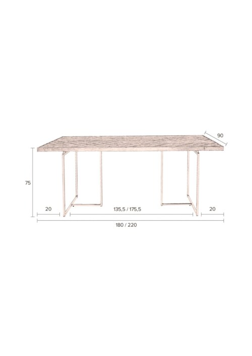 Dutchbone Class tafel-220x90 cm-Zwart