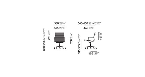 Vitra Aluminium Chair EA 117 onderstel zwart aluminium