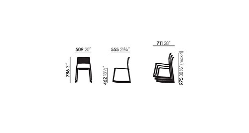 Vitra Tip Ton stoel-Basic dark