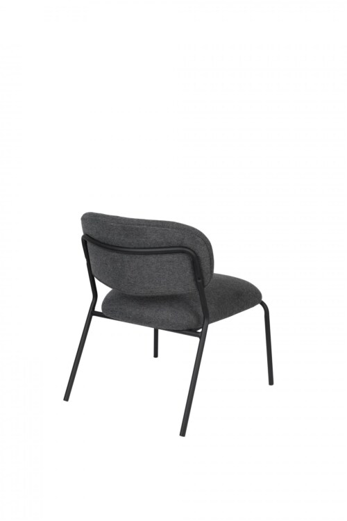 vanHarte Jolien fauteuil zonder arm zwart onderstel-Dark grey