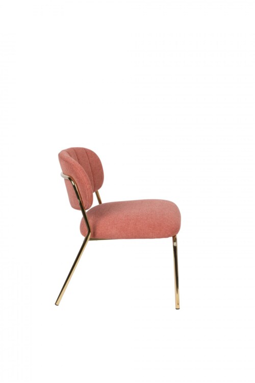 vanHarte Jolien fauteuil zonder arm goud onderstel-Pink