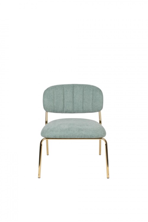 vanHarte Jolien fauteuil zonder arm goud onderstel-Light green