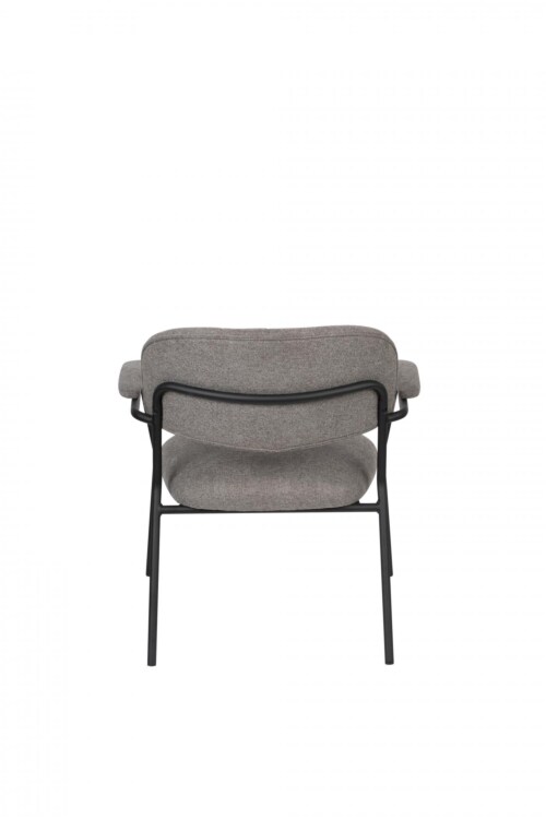vanHarte fauteuil met armleuning zwart onderstel-Grey
