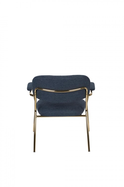 vanHarte Jolien fauteuil met armleuning goud onderstel-Dark Blue