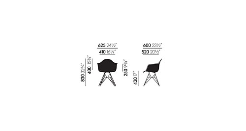 Vitra Eames DAR stoel zwart gepoedercoat onderstel-Helder grijs
