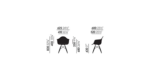 Vitra Eames DAW stoel met zwart esdoorn onderstel-Graniet grijs