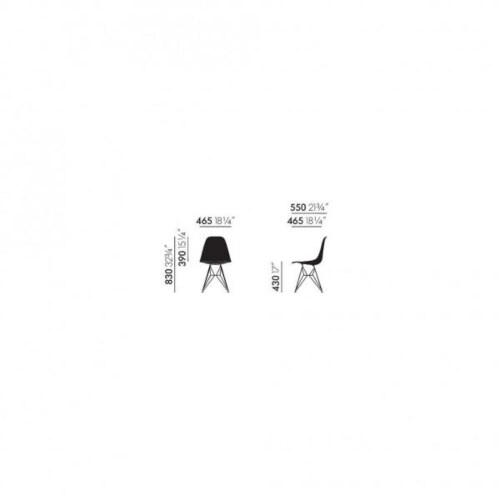 Vitra Eames DSR Fiberglass stoel met wit onderstel-Raw Umber