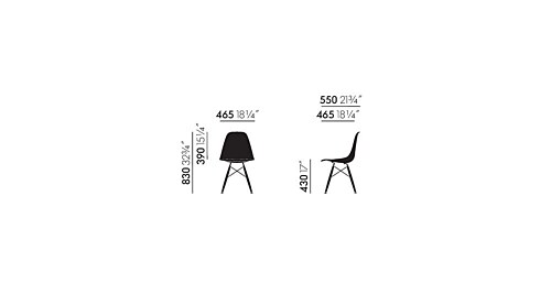 Vitra Eames DSW stoel met donker esdoorn onderstel-Helder grijs