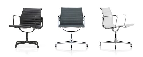 Vitra EA 107 stoel-Leer / zwart