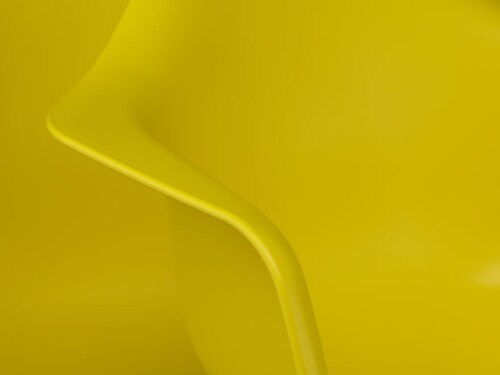 Vitra Eames DAX stoel met zwart onderstel-Mosterd geel