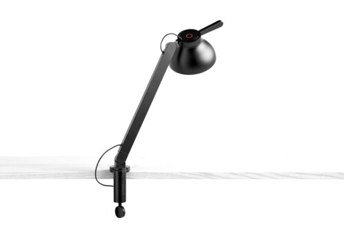 HAY PC Single Arm met klem lamp-Soft black