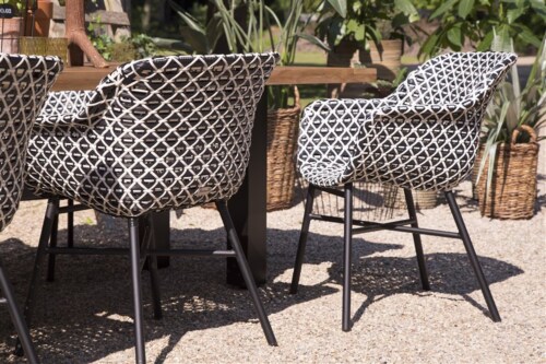 Hartman Delphine dining chair tuinstoel -Wit-zwart