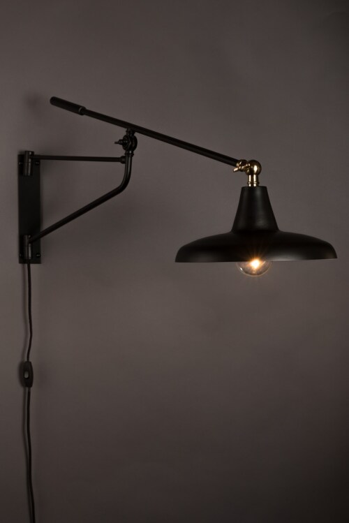 Dutchbone Hector wandlamp-Zwart