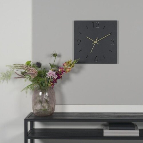 Spinder Design Time vierkant wandklok-Zwart-40x40 cm