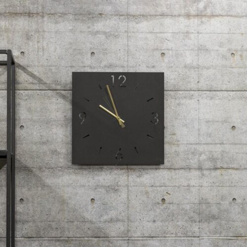 Spinder Design Time vierkant wandklok-Zwart-80x80 cm