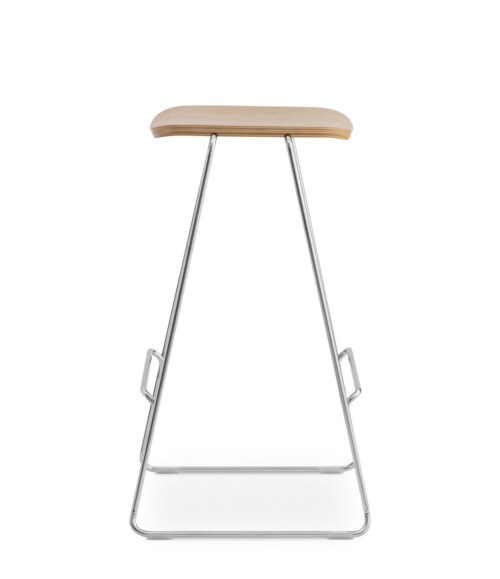 Normann Copenhagen Just Barstool zonder rug-Eiken-Zithoogte 75 cm-Chromed
