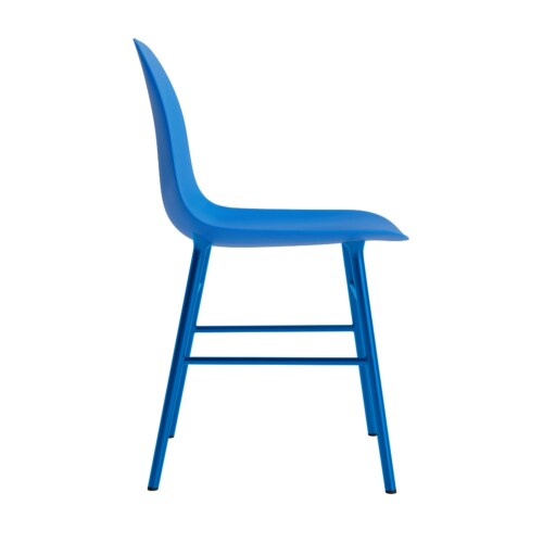 Normann Copenhagen Form stoel met stalen onderstel-Fel Blauw