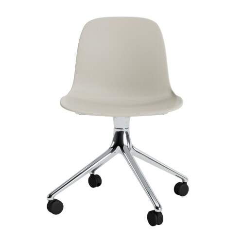 Normann Copenhagen Form Swivel zonder arm bureaustoel aluminium onderstel-Light grey