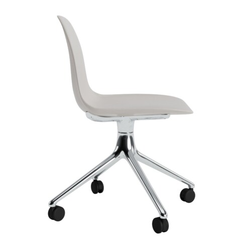 Normann Copenhagen Form Swivel zonder arm bureaustoel aluminium onderstel-Warm Grey