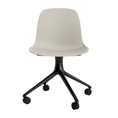 Normann Copenhagen Form Swivel zonder arm bureaustoel zwart onderstel-Light grey