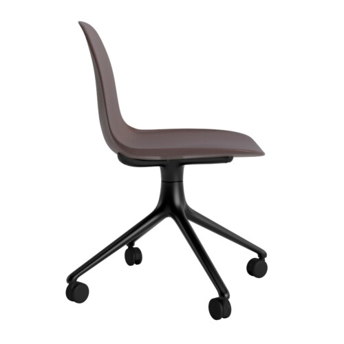 Normann Copenhagen Form Swivel zonder arm bureaustoel zwart onderstel-Brown