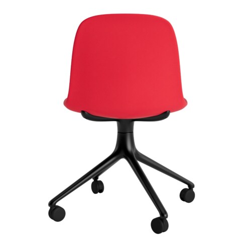 Normann Copenhagen Form Swivel zonder arm bureaustoel zwart onderstel-Bright Red