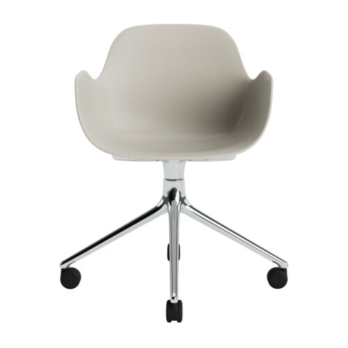 Normann Copenhagen Form Swivel bureaustoel aluminium onderstel-Light grey