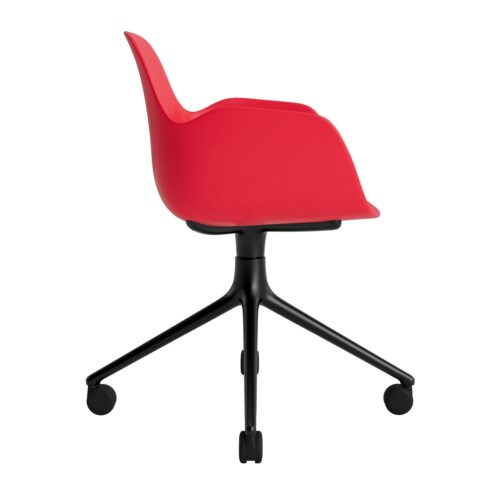 Normann Copenhagen Form Swivel bureaustoel zwart aluminium onderstel-Bright Red