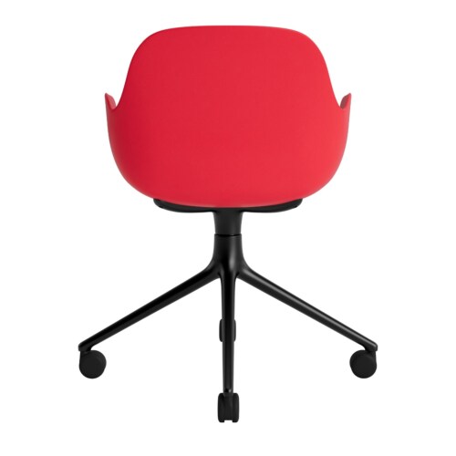 Normann Copenhagen Form Swivel bureaustoel zwart aluminium onderstel-Bright Red