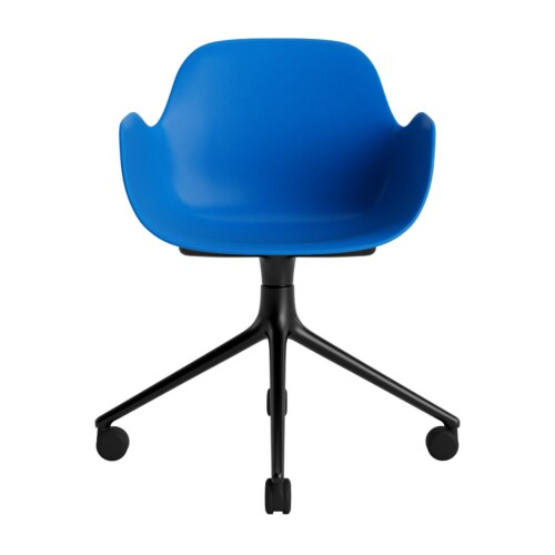 Normann Copenhagen Form Swivel bureaustoel zwart aluminium onderstel-Bright Blue 