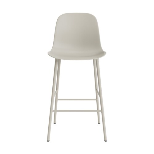Normann Copenhagen Form Bar Chair barkruk stalen onderstel -Light grey-Zithoogte 65 cm