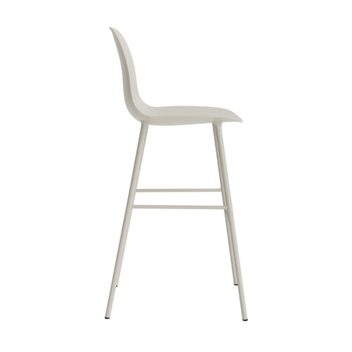 Normann Copenhagen Form Bar Chair barkruk stalen onderstel -Light grey-Zithoogte 75 cm