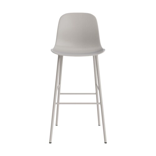 Normann Copenhagen Form Bar Chair barkruk stalen onderstel -Warm Grey-Zithoogte 75 cm