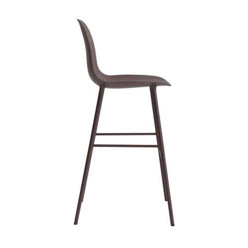 Normann Copenhagen Form Bar Chair barkruk stalen onderstel -Brown-Zithoogte 75 cm
