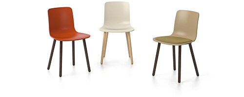 Vitra Hal RE Wood stoel eiken onderstel-Cotton white