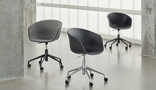HAY About a Chair AAC52 gasveer bureaustoel - Wit onderstel-Black
