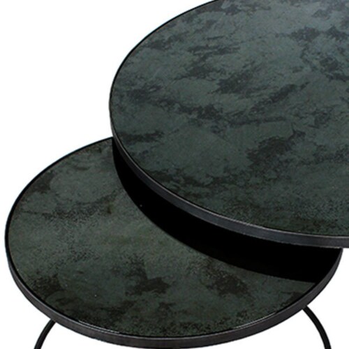 Ethnicraft set tafel-Charcoal-∅ 92 cm