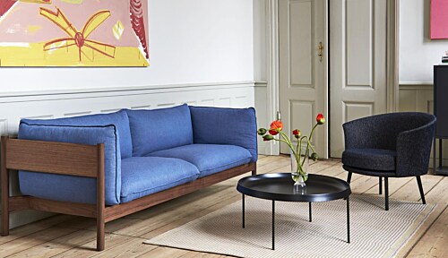 HAY Dorso lounge stoel gepoedercoat onderstel-Fairway Dark Blue 308-288