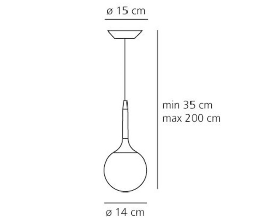 Artemide Castore hanglamp-Kap ∅ 14 cm