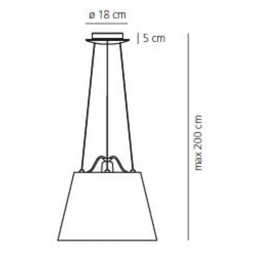 Artemide Tolomeo Mega Sospensione hanglamp-Perkament-Kap ∅ 42 cm