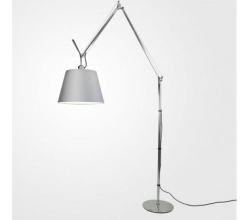 Artemide Tolomeo Mega Terra LED aluminium vloerlamp met snoerdimmer-Satijn grijs-Kap ∅ 32 cm