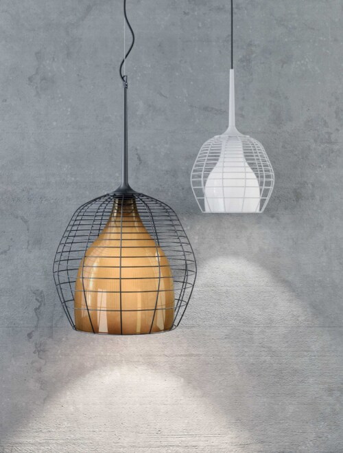 Diesel with Lodes Cage hanglamp Small-Zwart-wit