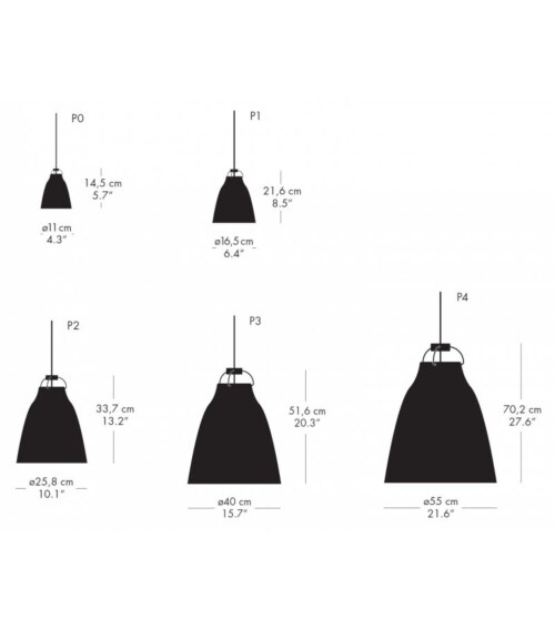 Fritz Hansen Caravaggio P1 hanglamp-Zwart-zwart