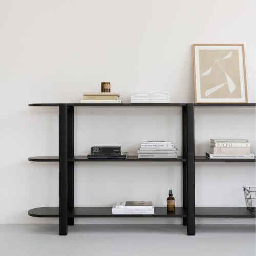 Studio HENK Oblique Cabinet OB-6L zwart frame-250 cm (3 frames)-Hardwax oil natural