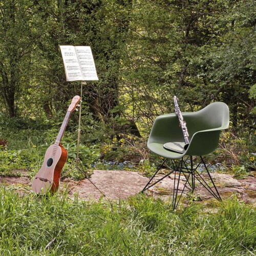 Vitra Eames DAR stoel met verchroomd onderstel-Groen