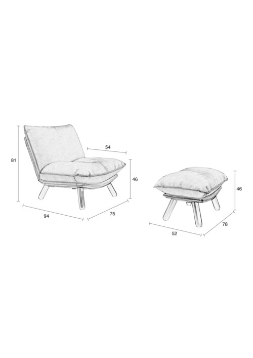 Zuiver Lazy Sack grey stoel-Hocker