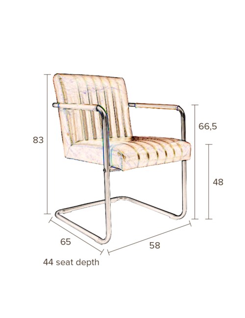 Dutchbone Stitched stoel-Zwart