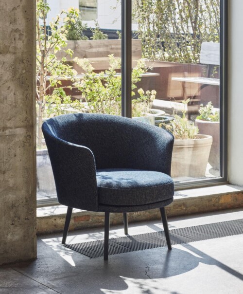 HAY Dorso lounge stoel gepoedercoat onderstel-Fairway Dark Blue 308-288
